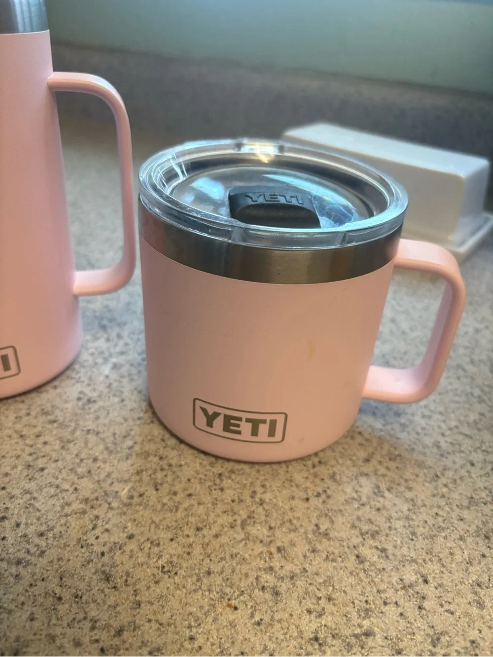 Yeti Pink Insulated Travel Mugs with Handles - Set of 2